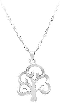Glamorousky 925 Sterling Silver Tree Pendant with Necklace (13528)