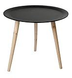 beistelltisch retro holz Farbe: Natur (Gestell) / schwarz lackiert (Tischplatte)