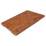 【Auto Schlaf / Wach Funktion】Hergestellt aus hochwertigem echtem Leder.Mit magnetischer Induktion im Deckel. Einfach zu installieren und zu entfernen. Öffne es und dein iPad wacht auf. Schließe es und es geht in den Ruhezustand.