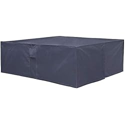 SONGMICS Bâche de protection pour Mobilier de jardin, en Tissu Oxford 600D, Housse de protection, pour Tables et Chaise de jardin, Dimensions 240 x 140 x90 cm, Hydrofuge, Rectangulaire, Gris GFC93G