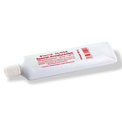 Stabilo-Sanitaer Spezial Glissa Armaturenfett 60g Tube, Wasserhahnfett lebensmittelecht, Temperaturbeständig -20 bis +140°C, Schmierfett für Trinkwasserleitungen