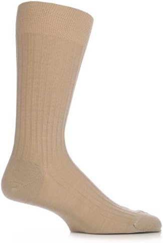 Mens 1 Pair Pantherella Merino Wool Rib Socks In 7 Colours - 9-11 Mens - Khaki
