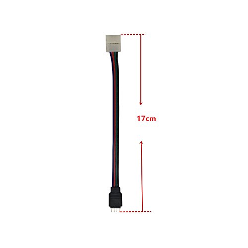 10x RGB 5050 Schnellverbinder 10mm Breit 4 polig Verbindungskabel Anschlusskabel LED Stripe Verbinder Adapter für SMD 5050 RGB LED Streifen zu RGB 3528 2835 LED Streifen, zu DC Stromversorgung, zu LED Controller-17cm, Ohne Löten - 5
