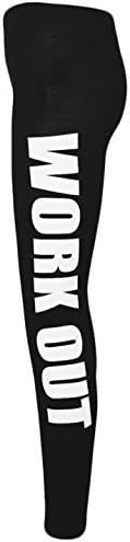 Miss Ta-daa Ladies Work Out Print Full Long Length Stretch Legging Trouser Pants (M/L, Black)