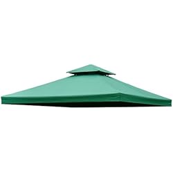 Toile de Rechange pour pavillon tonnelle Tente 3 x 3 m Vert foncé