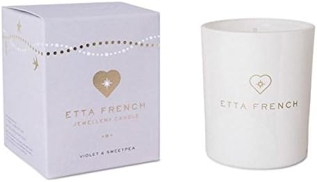 Luxury Jewellery Candle - Violet &amp; Sweetpea fragrance by Etta French (contains a real jewellery surprise)