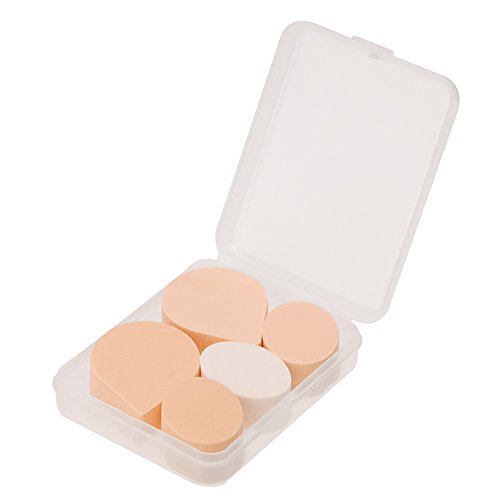 Anself Wet & Dry Water Large Boxed Make-up Sponge Powder Puff Foundation Ellipse Teardrop Shape (5Pcs)