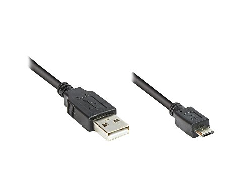 USB MICRO ANSCHLUSSKABEL für USB 2.0 und 1.1, USB Stecker auf MICRO B Stecker, Länge 5m, Qualitätsware vom KABELMEISTER