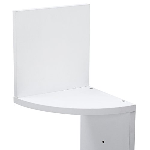 Finether weißes Eck-Wandregal Zickzackregal Hängeregal Wand-Eckregal Ecke Wandablage aus MDF-Holz für Ablage von Dekoartikel Fotorahmen Bücher Deko Regal in Lounge Wohnzimmer unsichtbare Wandmontage Zickzack 5 Böden weiß - 5