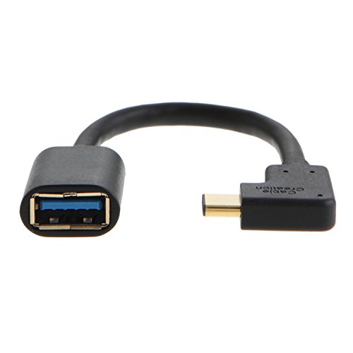 CableCreation Gold Winkel USB3.1 USB-C (Typ C) auf Standard USB 3.0 A Buchse Adapterkabel, USB-C OTG Kabel Das neue Macbook, Chromebook Pixel etc., 15CM / Schwarz - 3