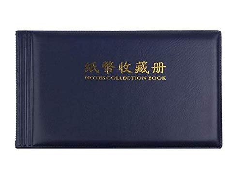 Preisvergleich Produktbild Banknote Geldsammler Album Pocket Aufbewahrung 30 Seiten Royalblue