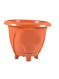 Swadhin Plastic Flower Plant Pots Container with Drainage Trays Modern Decorative Gardening Pot Plants