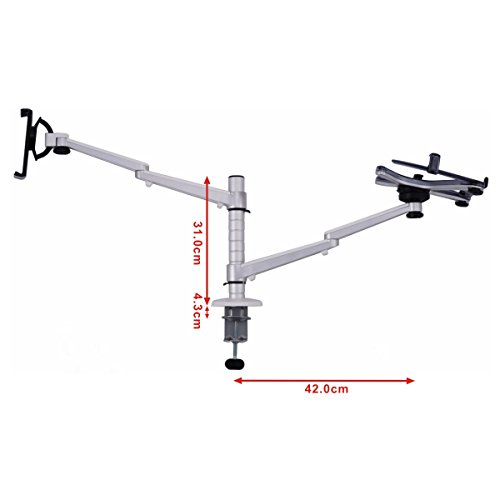 2 in 1 Bodenständer Halterung Ständer Halter Klammer Schwanenhals für Laptop/iPad/Notebook - 2