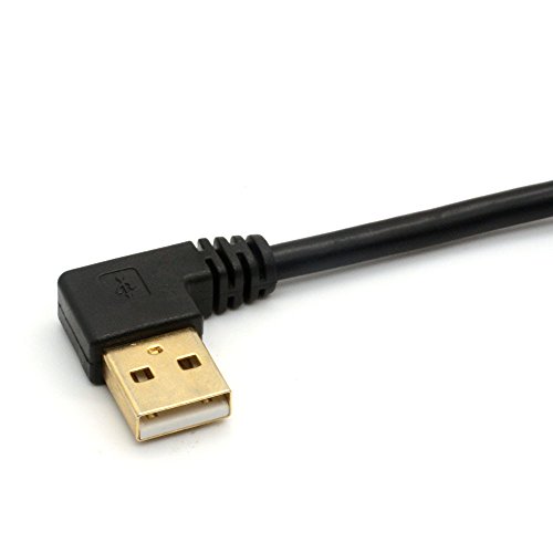 vergoldet rechten Winkel USB 2.0 A auf Micro B Kabel Data Sync und Ladekabel (schwarz, 1 Meter/3 F) - 2