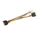 Produktbild LouiseEvel215 15-poliger SATA-Stecker auf 4-polige IDE-Molex-Buchse + SATA-Netzkabelbuchse 18AWG 1 bis 2-Netzleitung für Motherboard und Festplatte