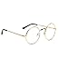 Produktbild Bodbii Unisex koreanische Weinlese-Brillen-runder Metallrahmen Brille-freies Objektiv-Augen-Glas-Zubehör