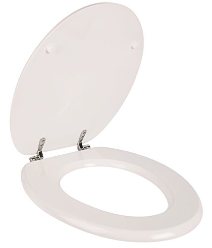 WC-Sitz Venezia weiß | Toilettensitz | WC-Brille aus Holz | Mit Active-Clean-Beschichtung | Klodeckel mit Metall-Scharnier | Toilettendeckel - 5