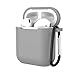 Produktbild Felicy Hülle für Apple AirPods Silikon Schutzhülle mit Ohrbügel für Apple AirPods (Grau)