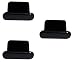 Produktbild IPRIME Staubschutz [3 Stück] Stöpsel 8 Pin Dock Anschluss Eingang Schutz kompatibel mit iPhone XR, XS, XS Max, X, 8, 8 Plus, iPad 4, Pro, Mini 1-4 - Schwarz