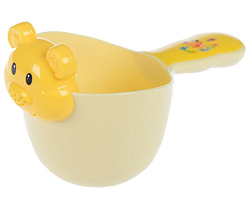Baby Bath Water Spoon/Baby Shampoo Swimming Toy Water Bailer Spoon Ladle Yellow