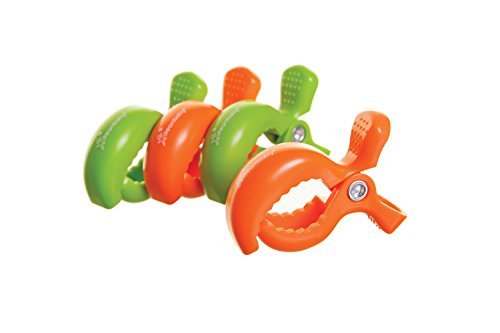 Dreambaby Stroller Clips (2 Green/2 Orange, Pack of 4)