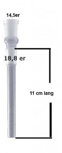 budawi® – Adapter Chillum, Kupplungen Ø:18.8 auf 14,5er L:14 cm für 14,5er Glas Köpfe, … - 3