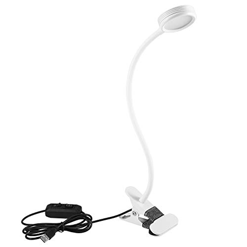 Preisvergleich Produktbild Lampop LED Klemmlampe Dimmbar Schreibtischlampe verstellbar Lichtquellfarbe Klemmleuchte 360° flexibel Schwanenhals mit Clip USB Kabel Leselampe Tischleuchte Bettleuchte