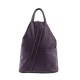 ideal zu kombinieren IO.IO.MIO leichter echt Leder Damenrucksack CityRucksack DayPack lila, 27-18x30x13 cm (B x H x T)