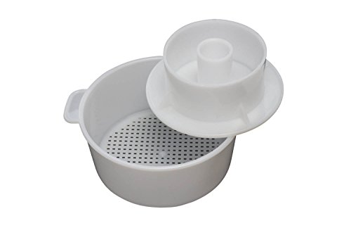 Hochwertige Käseform mit Druckzylinder | Für Käseleibe bis zu 1,2kg | D=150mm, Höhe=70mm | Stabil und dickwandig – Für Dauereinsatz geeignet (Käseform) - 6