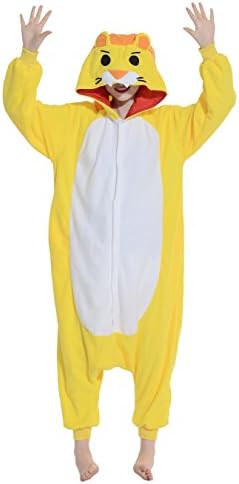 Women's Man Onesies Pyjamas Set Lion Animal Cosplay Adult Costume Nightwear