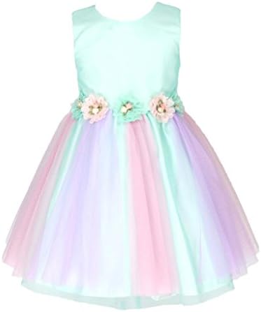go2victoria Tulle Occasion Baby Girl Infant Pageant Christening Dress Mint &amp; Multiple Colors Multicolor 18 Months (Mint8812b-L)