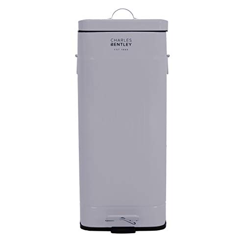 Charles Bentley Retro Cuisine Pédale Poubelle en Différentes Couleurs Square - Entièrement Assemblé - 30L