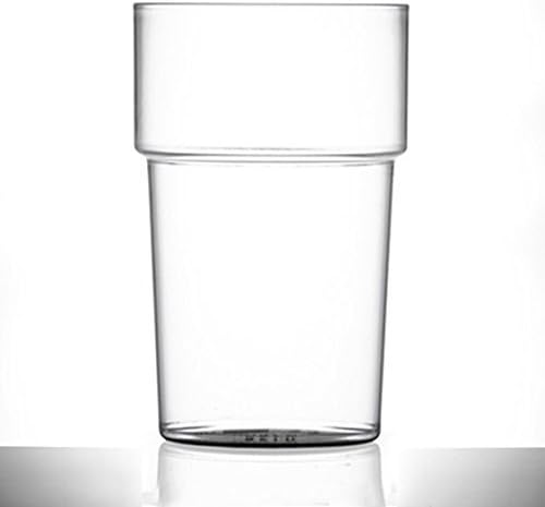 Pack X 10 ECON Rigid Reusable Stackable lastic Pint Glasses CE Marked to Rim