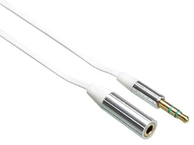CONECTICPLUS Rallonge Jack 3.5mm Gold mâle Femelle Plat Blanc 1m