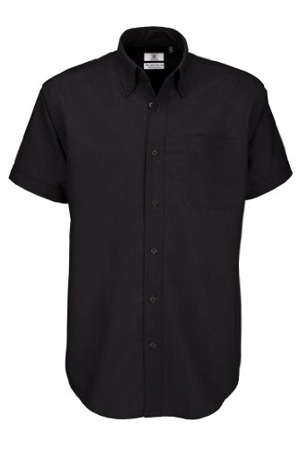 BC Footwear B & C para Hombre Corto SleeveFormal Camisa Negro Black - Black Medium