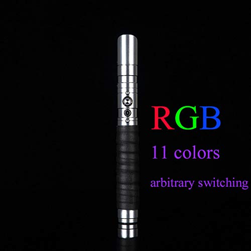 BoMan Lightsaber of Metal Hilt 11 Color RGB Laser Cosplay Toy Luz Luminosa Al Aire Libre Creative Wars Force Fx Lightsaber Light y Blaster Sound, Regalo para niños y Adultos,Blanco