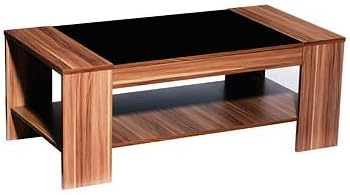 Walnut &amp; Black Gloss Coffee Table- Hollywood Range by Furniture Kraze
