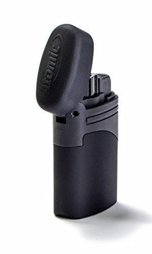 Elektronik Feuerzeug TURBO Blue Flame RUBBERBLOCK Sturmfeuerzeug schwarz