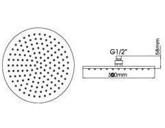 DeLanwa Edelstahl Regendusche Duschkopf Kopfbrause Durchmesser 300 mm, slim, gebürstet, 603055 - 3