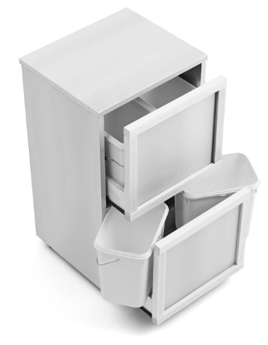 ARREDAMENTIITALIA Arredamenti Italia Mueble para Reciclaje de Basura Madera 4, Madera - 4 contenedores extraíbles - Color: Blanco Ar-It il Cuore del Legno
