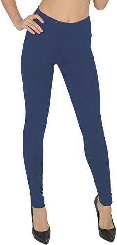 Women’s High Waisted Full Length Cotton Leggings By Today Is Her ® Extra Comfort Range, Plus Sizes - Denim - Size 24