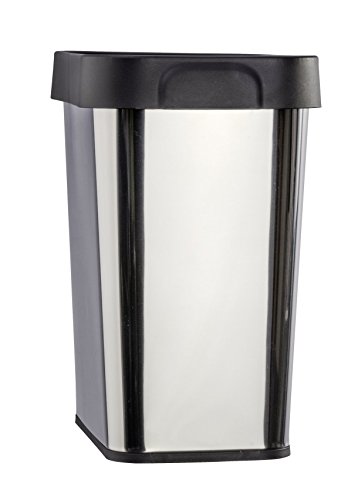 Wenko 22154100 Universal-Abfalleimer eckig, Fassungsvermögen 12 L, Edelstahl, glänzend, 19 x 29,5 x 32 cm - 6