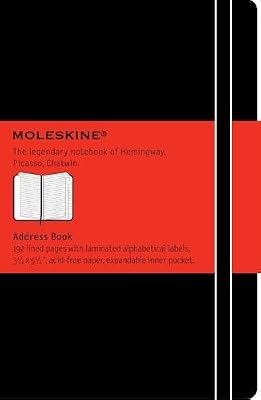 Moleskine Carnet d'adresses Format de poche Couverture rigide noire 9 x 14