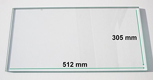 Khlschrank Einlegeboden / Glasplatte / Gemsefach  Klarglas 4 mm dick - 512 mm x 305 mm  Direkt vom Glasereifachbetrieb!!!