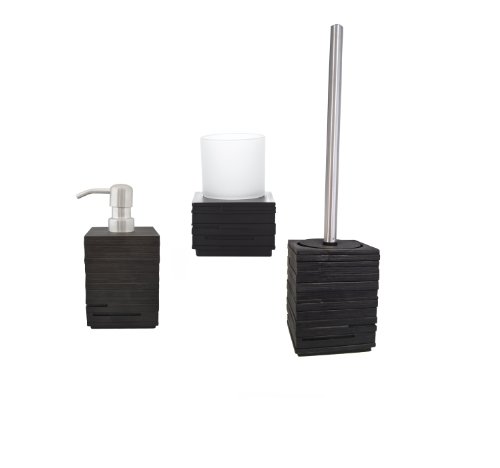 Ridder 229909100-350 Bad-Accessoire-Set 3-teilig, Brick schwarz