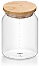 Samadoyo Borosilicate Glass Contemporary Storage Canister Jar Bamboo Lid S'106C 880ml