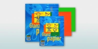 12 Blatt Glanzpapier / 12 verschiedene Farben / DIN A4