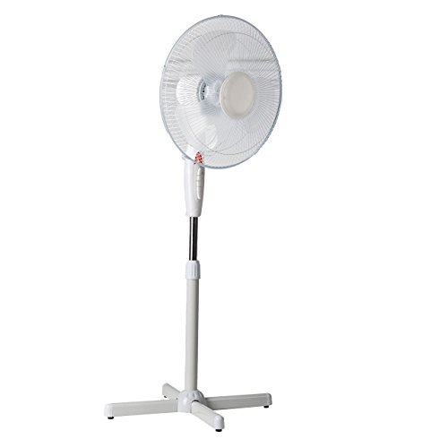 Lex Standventilator Ø 40cm – weiß Höhenverstellbar bis 130cm Oszillierend Nachtlicht Großer Standlüfter, Stehventilator Leiser Schwenk-Ventilator 40 Watt | Stand-Gebläse für Büro & Schlafzimmer - 2