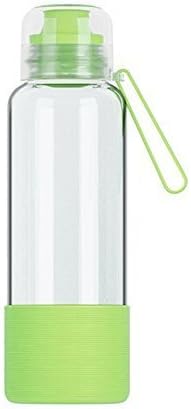 Just Life 480ml Portable glass drinking water bottle 100% BPA free Perfect for drinking loose leaf teas(green)