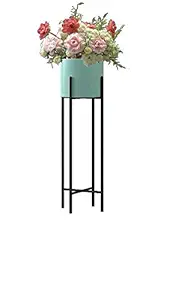 Weston Crafts Metal Plant Stand Set of 1 with Mid Century Modern Design for Large Plant Pots Indoor Outdoor Black